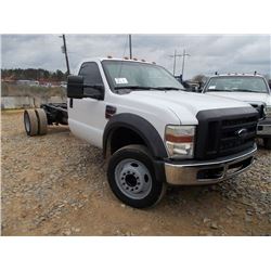 2008 FORD F550 CAB & CHASSIS, S/N 1FDAF56R78ED69325, V8 POWERSTOCK DIESEL, AUTO TRANS, ODOMETER READ