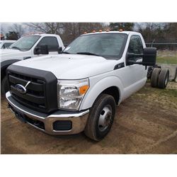 2011 FORD F350 CAB & CHASSIS, S/N 1FDRF3G63BEC37391, GAS ENG, AUTO TRANS, ODOMETER READING 214,866 M