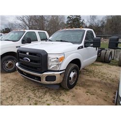 2011 FORD F350 CAB & CHASSIS, S/N 1FDRF3G66BEB00879, 6.2L GAS ENG, AUTO TRANS, ODOMETER READING 199,