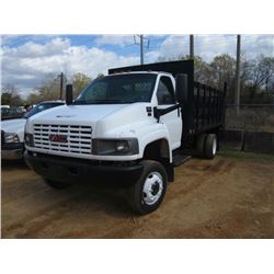 2005 GMC C4500 4X4 FLATBED TRUCK, S/N 1GDE4C3265F502116, DURAMAX DIESEL ENG, AUTO TRANS, 14' FLATBED