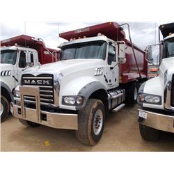 2016 MACK GU713 TRI-AXLE DUMP, S/N 1M2AX09C2GM025302, 425 HP MACK MP8 ENG, ALLISON AUTO TRANS, 44K R