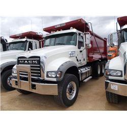 2016 MACK GU713 TRI-AXLE DUMP, S/N 1M2AX09C0GM025301, 425 HP MACK MP8 ENG, ALLISON 4500 RDS AUTO TRA