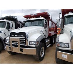 2016 MACK GU713 TRI-AXLE DUMP, S/N 1M2AX09C4GM025303, 425 HP MACK MP8 ENG, ALLISON 4500 RDS AUTO TRA