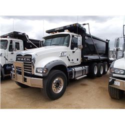 2016 MACK GU713 TRI-AXLE DUMP, S/N 1M2AX07C4GM025322, 445 HP MACK MP8 ENG, T310M MACK 10 SPD TRANS, 