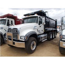 2016 MACK GU713 TRI-AXLE DUMP, S/N 1M2AX07C8GM025324, 445 HP MACK MP8 ENG, T310M MACK 10 SPD TRANS, 