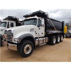 2016 MACK GU713 TRI-AXLE DUMP, S/N 1M2AX09C0GM025279, 425 HP MACK MP8 DIESEL ENG, T310M MACK 10 SPD,