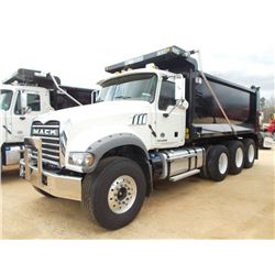 2016 MACK GU713 TRI-AXLE DUMP, S/N 1M2AX07C8GM025338, T310M MACK 10 SPD TRANS, 44K REARS, 20K FRONT,