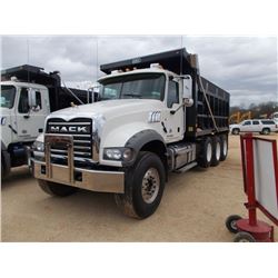 2016 MACK GU713 TRI-AXLE DUMP, S/N 1M2AX07C5GM025331, 455 HP MP8-455C DIESEL ENG, MACK 310M 10 SPD T