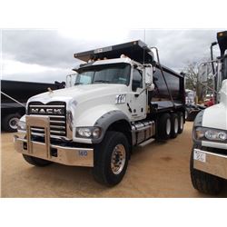 2016 MACK GU713 TRI-AXLE DUMP, S/N 1M2AX09C9C7GM025277, 425 HP MACK MP8 DIESEL ENG, T310M MACK 10 SP
