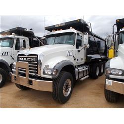 2015 MACK GU713 TRI-AXLE DUMP, S/N 1M2AX09C3FM025274, T310M MACK 10 SPD TRANS, 44K REARS, 18K FRONT,