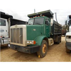 1997 PETERBILT T/A DUMP, S/N 1NPAL59X2VN435789, CUMMINS 300 HP ENG, 9 SPD TRANS, 40K REARS, 14,600# 