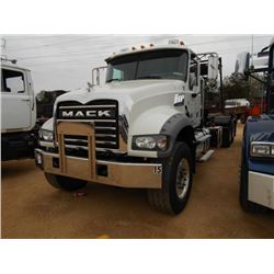 2015 MACK GRANITE GU713 T/A ROLL OFF TRUCK, S/N 1M2AX04C6FM024126, MP7 405M MACK ENG, ALLISON AUTO T