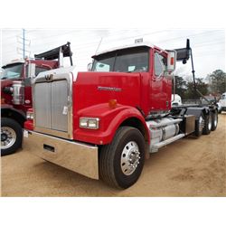 2012 WESTERN STAR 4900 TRI-AXLE ROLL OFF TRUCK, S/N 5KKMAEBGXCPBF4813, 500 HP CUMMINS ISX15, 18 SPD 