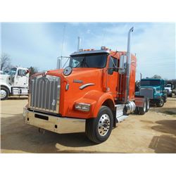2013 KENWORTH T800 T/A TRUCK TRACTOR, S/N 1XKDDP9X6DJ342927, 455 HP CUMMINS ENG, 10 SPD TRANS, 36K R
