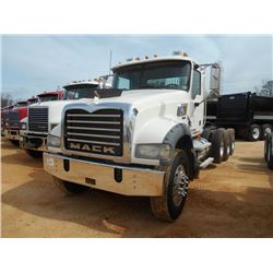 2008 MACK GU713 TRI-AXLE TRUCK TRACTOR, S/N 1M2AX07Y38M003129, MACK MP8 ENG, 18 SPD TRANS, 44K REARS