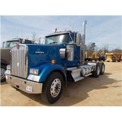 2012 KENWORTH W900 T/A TRUCK TRACTOR, S/N 1XKWD40X9CJ331374, 450 HP ISX15 CUMMINS DIESEL ENGINE, 10 