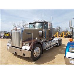 2009 KENWORTH W900 T/A TRUCK TRACTOR, S/N 1XKWD40X39J250606, 550 HP CUMMINS ISX ENGINE, 18 SPD TRANS