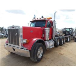 2004 PETERBILT 379 TRI-AXLE TRUCK TRACTOR, S/N 2XP5DB9X54M819146, EXTENDED HOOD, CAT C15 ENGINE, 18 