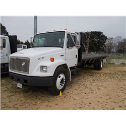 1999 FREIGHTLINER FL70 S/A FLATBED TRUCK, S/N 1FV3HFAC9XHA12121, 5.9L CUMMINS ENG, 6 SPD TRANS, 19K 