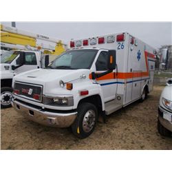 2008 GMC 4500 AMBULANCE, S/M 1GDE4V1988F410733, DIESEL ENG, AUTO TRANS, ODOMETER READING 298,938 MIL