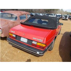 1991 SAAB 900 TURBO, S/N 153AL76LXM7008747, GAS ENGINE, AUTO TRANS, ODOMETER READING 152,463 MILES