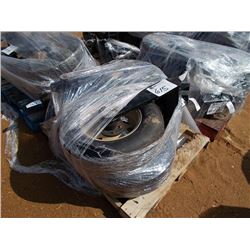 1 LOT (4) ST215/75D14 FOAM FILL TIRES & RIMS, W/TORSION BAR, OFF ROAD USE ONLY 5 ON 4 1/2" BOLT PATT