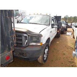 2003 FORD F550 S/A FLATBED TRUCK, S/N 1FDAW56D83EC43725, POWERSTROKE DIESEL ENG, AUTO TRANS, CREW CA