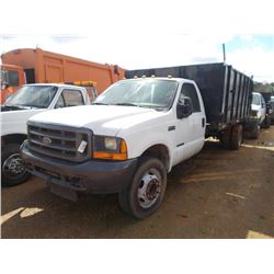 2000 FORD F450 S/A DUMP TRUCK, S/N 1FDXF46F7YED67603, POWERSTROKE DIESEL ENG, AUTO TRANS, 15' DUMP B