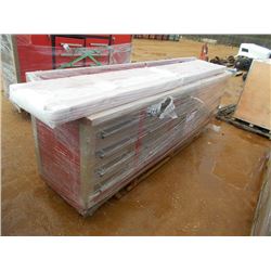 WORK BENCH 10' 20 DRAWER W/ HANGING 40" HIGH WALL
