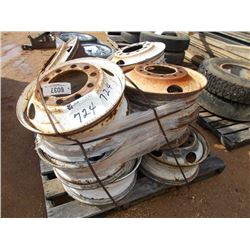 1 LOT (17) 8.25X24.5 STEEL RIMS