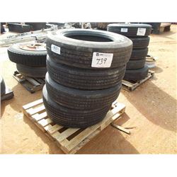 1 LOT (4) 235/80R22.5 TIRES