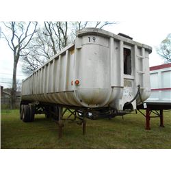 1970 FRUEHAUF ALUMINUM DUMP TRAILER, S/N FWM683902, 30', 11R22.5 TIRES, C/S WHEELS