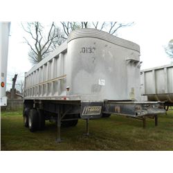 1994 TI BROOK ALUMINUM DUMP TRAILER, S/N 1J9BSAB22RG21258, FRAME TYPE, 11R22.5 TIRES, DISC WHEELS