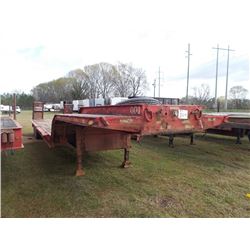 SHOP BUILT T/A LOWBOY TRAILER, S/N , 9' WIDE, 28' LOAD DECK, MANUAL REAR RAMPS, 10.00R-15 TIRES, SPO