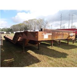 1989 NABORS 45' T/A LOWBOY TRAILER, S/N 1NT302456K1000557, 114" WIDE, 4' DOVETAIL, FOLD UP RAMPS, 25