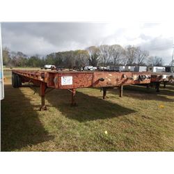 1969 FRUEHAUF FLATBED STRETCH TRAILER, S/N FWK487502, 40' LONG, SPRING SUSPENSION, 10.00-20 TIRES ON