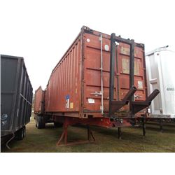 48' SHOPBUILT T/A DOUBLE CONTAINER TRASH TRAILER, S/N, PRENTICE TRASH LOADER W/OUTRIGGERS, DISC WHEE