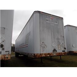 1989 DORSEY 48' T/A VAN TRAILER, S/N 1DTV42Z25KA188304, ROLL UP DOOR, 275/80R22.5 TIRES