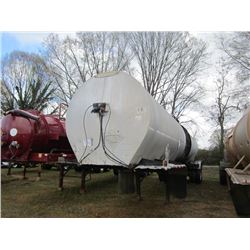 1975 TRAILMOBILE 36' T/A TANK TRAILER, S/N N40282, SINGLE BARREL, 7,000 GAL, 11R22.5 TIRES, ALUMINUM