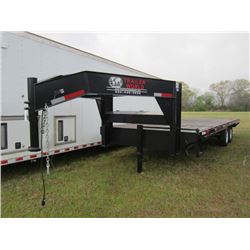 (UNUSED) 2015 TRAILER WORLD 25' T/A GOOSENECK TRAILER, S/N 57BGL8252F1515286, FLATBED, 7,000# CAP, 2