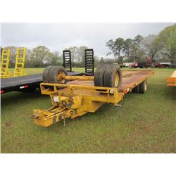 SHOPBUILT 22'X8' T/A FLATBED TRAILER, S/N 800261, TILT, 22' LENGTH, PINTLE HITCH, 9.50R16.5 TIRES ON