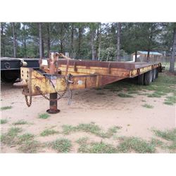 1990 23' T/A TRAILER, S/N 16JF0182761021579, 18' FLATBED, 5' DOVETAIL W/FOLDING RAMPS, PINTLE HOOK, 