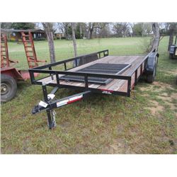 (UNUSED) 2015 TRAILER WORLD 16' T/A TAG TRAILER, S/N 57BSG7168F1D23901, WIRE MESH RAMP, ST205/75D15 