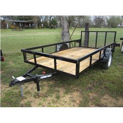 (UNUSED) 2015 CALIBER 6' X 12' S/A TAG TRAILER, S/N 57BAGE617G1024858, 24' DOVETAIL, WIRE MESH RAMP,