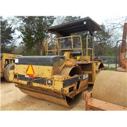 CAT CB-634 TANDEM VIBRATORY ROLLER, S/N 5CL00067, 84" SMOOTH DRUMS, WATER SYSTEM, CANOPY, METER READ
