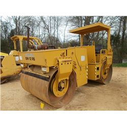 BOMAG BW12AS TANDEM VIBRATORY ROLLER, S/N 410126411, 66" SMOOTH DRUMS, WATER SYSTEM, CANOPY, METER R