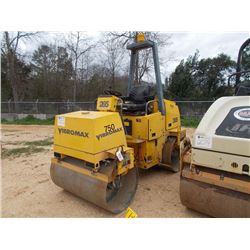 VIBROMAX W265 TANDEM VIBRATORY ROLLER, S/N JKC5306508, 47" SMOOTH DRUMS, KUBOTA DIESEL ENG, ROLL BAR