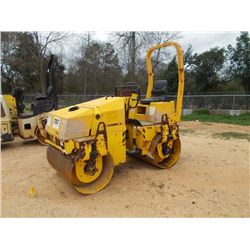 RAMMAX CH-4900 TANDEM VIBRATORY ROLLER, S/N Y0002027, 47" SMOOTH DRUMS, WATER SYSTEM, ROLL BAR, METE
