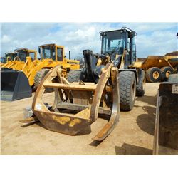 JOHN DEERE 624J WHEEL LOADER, S/N 613168, (07 YR) WICKER FORKS W/TOP CLAMP, AUX HYD, ECAB W/AIR, 20.