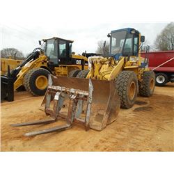 KOMATSU WA250 WHEEL LOADER, S/N A65754, GP BUCKET, FORKS, QUICK COUPLER, AUX HYD, ECAB W/ AIR, 20.5R